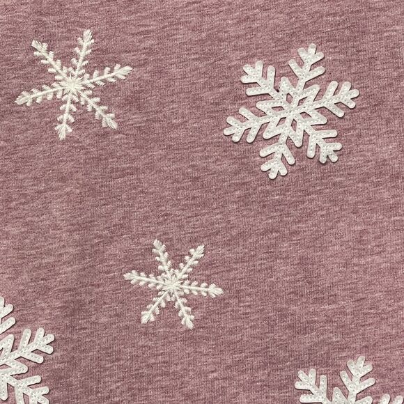 Talbots Pullover Sweatshirt Sweater Top Women Size XS Mauve Pink Snowflakes - Picture 4 of 12